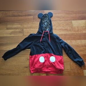 Disney Parks Exclusive Mickey Mouse Ears  Black & Red Hoodie/Jacket Size Large